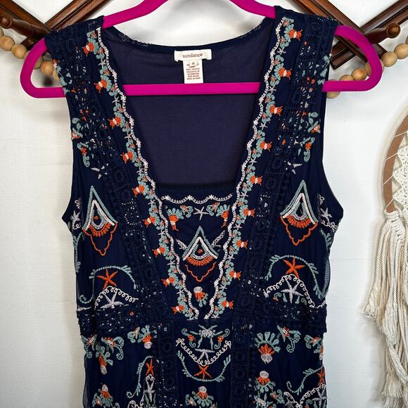 Sundance Dresses & Skirts - Sundance Sheena Embroidered Mesh Boho Pattern Dress